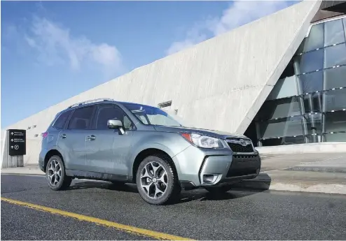  ?? JOHN LEBLANC / DRIVING ?? It’s not quite a Forester WRX, but the 2016 Forester 2.0XT Limited features an upgraded 250-hp turbo engine.