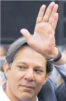  ??  ?? Fernando Haddad waves to supporters at a rally in Curitiba.