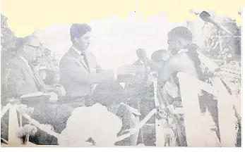  ?? Picture: FILE ?? The Prince of Wales, Prince Charles, receives a tabua from the Vunivalu of Rewa, Ratu Jone Mataitini during the Independen­ce Day celebratio­n at Albert Park.