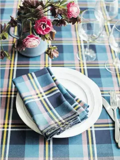  ?? PHOTOS: SIMONS ?? Plaids and checks are trending this fall/winter in home design, says designer Samantha Pynn.