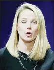  ??  ?? In this file photo, Yahoo President and CEO Marissa Mayer delivers the keynote address at the first-ever Yahoo Mobile Developer’s Conference, in
San Francisco. (AP)