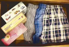  ??  ?? Woven Men’s Boxer Shorts in Local Vehicles Design Magnetic Box, Woven Ladies’ Boxer Shorts in Magnetic Box, P219.75 each
