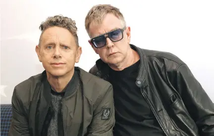  ?? JOHN CARUCCI/THE ASSOCIATED PRESS ?? Martin Gore, left, and Andy Fletcher of Depeche Mode are getting ready to hit the road for a 28-show North American tour in support of their new album. The tour starts in Salt Lake City in August with Canadian stops in Toronto, Montreal, Vancouver and...