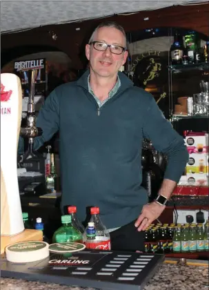  ??  ?? The Crossbar pub owner Adrian Tansey in Gurteen says rates are a huge issue.