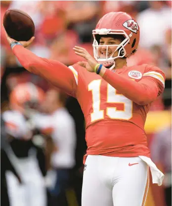  ?? CHARLIE RIEDEL/AP ?? Patrick Mahomes and the Super Bowl champion Chiefs are looking for their eighth straight AFC West title.