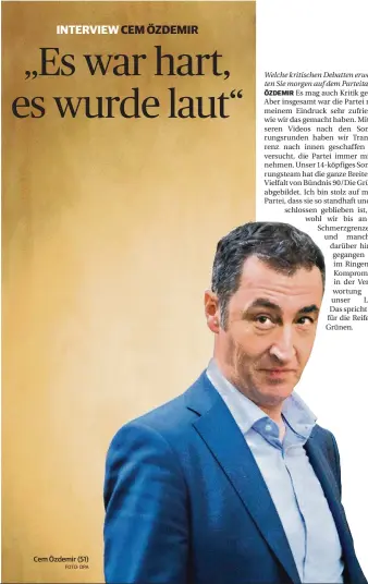  ?? FOTO: DPA ?? Cem Özdemir (51)