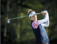  ?? KENNY SMITH — PA VIA AP ?? Holland’s Anne Van Dam tees off on the 17th, during day one of the Ladies Scottish Open at The Renaissanc­e Club, North Berwick, Scotland, Thursday.