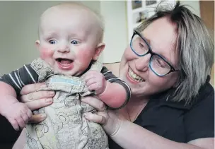  ?? PHOTO: ABBEY PALMER ?? Lockdown baby . . . Invercargi­ll mother Emma Whale is to have the story of how she gave birth to her son Toby (6 months) during the Covid19 lockdown published in a book.