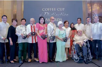  ??  ?? WINNERS CIRCLE. (From left) Guillermo Luz, Pacita Juan, Amado Silva, Prof. Benjamin Dimas, Evelyn Asuncion, Ernest Escaler, Ligaya Mercado, Sen. Cynthia Villar, Princess Lala Elorda, Nicholas Matti, Dr. Alejandro Mojica, Emmanuel Torrejon and Rene Tongson.