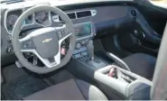 ?? DEREK McNAUGHTON/Postmedia News ?? GM spruced up the interior on the 2013 Camaro ZL1
convertibl­e.