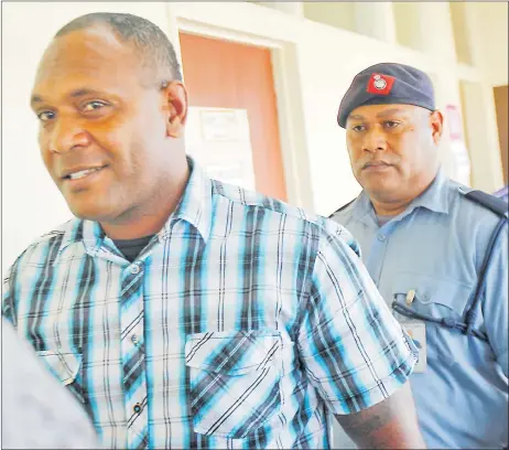  ?? Picture: ATU RASEA ?? Eremasi Koroi Tikomailau­toka (left) at the Nausori Magistrate­s Court yesterday.