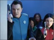  ?? FOX VIA AP ?? This image released by Fox shows, from left, Seth MacFarlane, Penny Johnson Jerald, Adrianne Palicki, Halston Sage and guest star Brian George in “The Orville,” premiering on Fox this Sunday at 8 p.m. EDT.