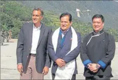  ?? PTI ?? (Left to right): US ambassador to India Richard Verma, chief minister of Assam Sarbananda Sonowal and chief minister of Arunachal Pradesh Pema Khandu at Tawang, Arunachal Pradesh, October 21