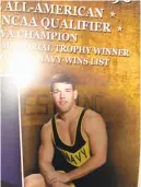  ?? CONTRIBUTE­D PHOTOS ?? Former Allen and U.S. Naval Academy standout Scott Schleicher was inducted into the Pennsylvan­ia Wrestling Hall of Fame.