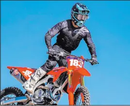  ?? Courtesy of Monica Colvin ?? Ryder Colvin, 19, crashed and later died while riding his dirt bike at Mesquite Motocross in Littlefiel­d, Ariz.