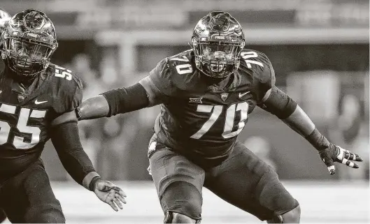  ?? Getty Images ?? Former TCU and Westfield player Cordel Iwuagwu (70) will be looking to make the Texans’ roster after signing as an undrafted free agent.