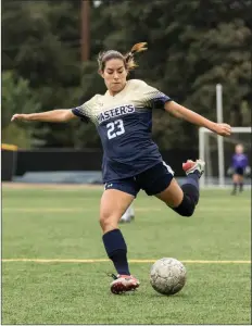  ?? Photo courtesy of John Duncan ?? Vanessa Lourenco and TMU women’s soccer will host an NAIA national tournament game on Saturday at 11 a.m.