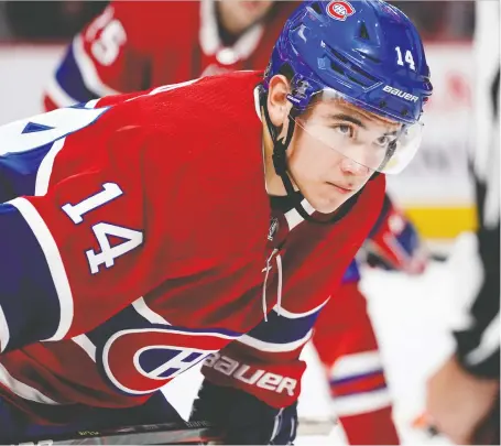  ?? ALLEN MCINNIS ?? The hockey world is talking about how Canadiens rookie Nick Suzuki is becoming a No. 1 centre in the playoffs, growing more in two weeks than he did all season.