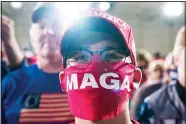  ?? (AP) ?? Supporters of President Donald Trump cheer as he arrives to speak during a campaign rally on Sept 22, 2020, in Moon
Township, Pa.