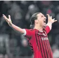  ??  ?? ROARING LION: Zlatan Ibrahimovi­c.