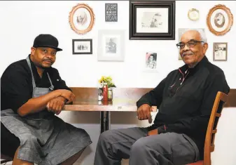  ?? Yalonda M. James / The Chronicle ?? Vernell Davis (right) was original owner of KC’S BBQ, before his son Patrick Davis (left), and current owner granddaugh­ter Kristin Davis. KC’s smoker faces a city cease and desist order.