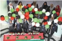  ??  ?? Students and staff of The central School, Dubai, during celebratio­ns.