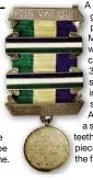  ??  ?? A suffragett­e hunger strike medal