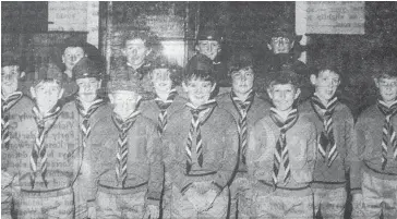  ??  ?? The scouts photograph­ed are Peter Kilday, Ken Knight, Peter Kingwell, Chris McDay, Dennis Dalrymple, Keith Ambrose, Ray Howlett, Paul O’Toole, Paul Vurling, Gary Roberts, Russell Cleversley, Andrew Dalrymple, Chris Dews and Ted Percival
The Scouters invested were Mr Kevin Mudie (GSM), Mr Brian Jackson (SM), and Mr Brian Roberts (ASM).