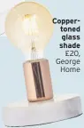  ??  ?? Copper- toned glass shade £20, George Home