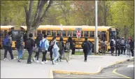  ?? Tyler Sizemore / Hearst Connecticu­t Media ?? Students at Westhill High School in Stamford on April 19.