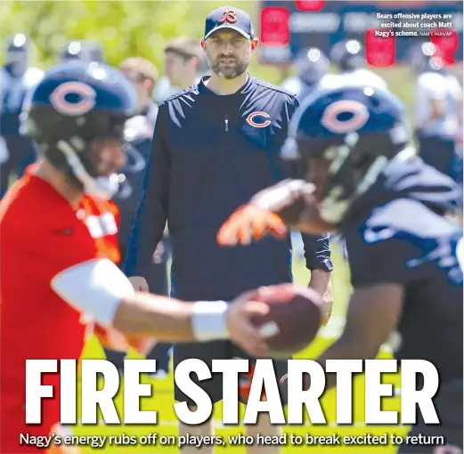  ?? NAMY. HUH/ AP ?? Bears offensive players are excited about coach Matt Nagy’s scheme.