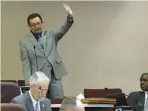  ?? BRIAN CASSELLA/ CHICAGO TRIBUNE ?? Ald. Raymond Lopez raises his hand to speak about the curfew ordinance during a City Council meeting on May 25 at City Hall.