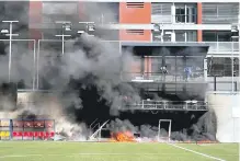  ?? ?? incendio en estadio en víspera del partido entre Inglaterra-Andorravo.