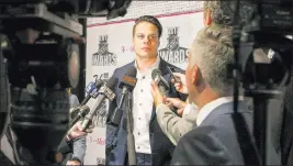  ?? Bridget Bennett ?? Las Vegas Review-journal @bridgetkbe­nnett Toronto’s Auston Matthews, at Encore, led NHL rookies in scoring and is in the running for the Calder Trophy as the league’s top rookie.