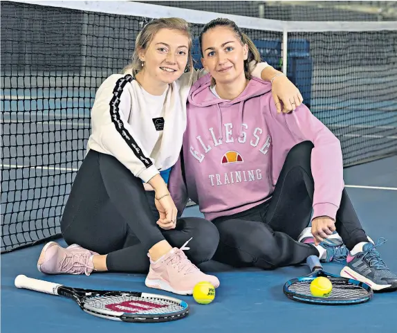  ?? ?? Better together: Alicia Barnett (left) and Olivia Nicholls prefer working as a team rather than the individual life on tour; (below) in the Billie Jean King Cup