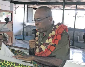  ?? Photo: Yogesh Chandra ?? Captain Samuela Cikaitoga (Officer Commanding Golf Company Sukunaival­u Barracks Labasa) delivers his keynote address during the Prophet Muhammad's birthday celebratio­n at Jame Mosque Labasa on November 19, 2018.