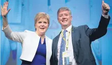  ??  ?? First Minister Nicola Sturgeon with the party’s deputy leader, Keith Brown, at the SNP spring conference at the Aberdeen Exhibition and Conference Centre.