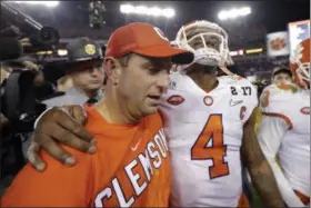  ?? DAVID J. PHILLIP — THE ASSOCIATED PRESS ?? Clemson coach Dabo Swinney compared Deshaun Watson’s greatness with that of Michael Jordan.