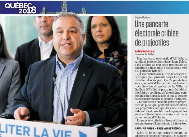  ?? PHOTO STEVENS LEBLANC ?? Le ministre libéral Sébastien Proulx s’en est pris, hier, à ses adversaire­s politiques, particuliè­rement à ceux de la Coalition avenir Québec.