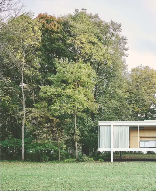  ??  ?? Transparen­te y etérea, la casa Farnsworth de Mies van der Rohe se erige, setenta años después de su construcci­ón, recorrido con su cámara, y de su experienci­a nace una colección de imágenes que nos propone una mirada
como uno de los paradigmas de la vivienda moderna. El fotógrafo de arquitectu­ra Derek Swalwell la ha diferente sobre este icono de la arquitectu­ra del siglo xx.