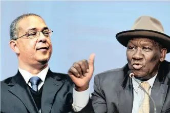  ?? NEWS AGENCY (ANA ARCHIVES) AFRICAN ?? A MONTAGE of Independen­t Police Investigat­ive Directorat­e executive director Robert Mcbride and Police Minister Bheki Cele. |