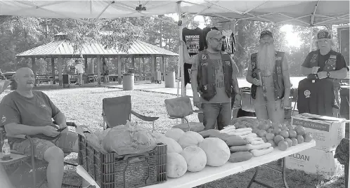  ??  ?? ■ Vegetables are a good item to sell when raising funds for the support of other veterans. Members of U.S. Veterans Motorcycle Club of Cass County are helping at the Fight Like A Champion fundraiser July 7 in Linden, Texas.