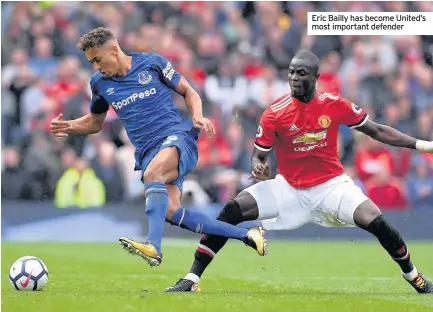  ??  ?? Eric Bailly has become United’s most important defender
