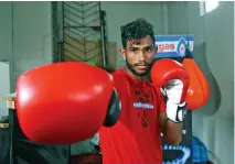  ?? ?? Nathan Singh during a training session at the Uptown Boxing Gym on January 6, 2022.Photo:Leon Lord