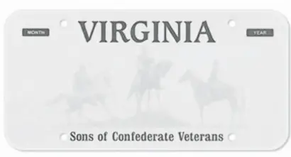  ?? COURTESY PHOTO ?? A Sons of Confederat­e Veterans license plate offered by Virginia’s Department of Motor Vehicles.