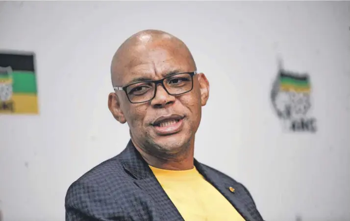  ?? Photo: Sharon Seretlo/gallo Images ?? Spin doctor: Pule Mabe has had to steer the ruling party through many storms, including Jacob Zuma’s refusal to accept that he had been recalled.