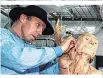  ??  ?? Zwischen Kunst und Anatomie: Von Hagens beim Plastinier­en