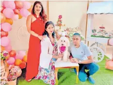  ?? | Supplied ?? THE Govender family, Evashnie, Cookie and Sershan, celebrated their fur-baby, Jasmine’s birthday by throwing her a party.