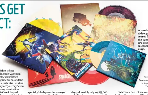  ?? Ricardo DeAratanha/ Los Angeles Times ?? A number of video game scores from the 1980s are being released on vinyl.