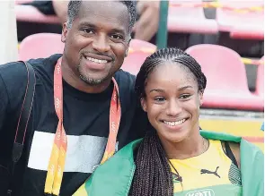  ?? FILE ?? World Under-20 100m gold medallist Briana Williams and coach Ato Boldon (left) in Tampere, Finland.